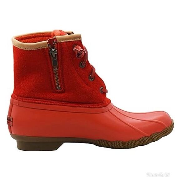 Revolve Sperry Saltwater Wool Waterproof Rain Boot in Red NWOT - Picture 1 of 9